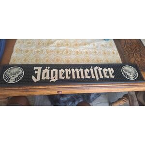 Jagermeister Branded Rubber Service Spill Mat 3.25"x20.5"- Black/White